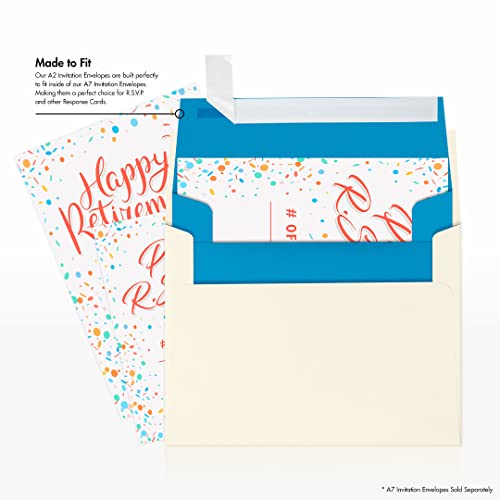 LUXPaper A2 Invitation Envelopes | Peel & Press | 4 3/8" x 5 3/4" | Pool Blue | 80lb. Text | 1,000 Qty