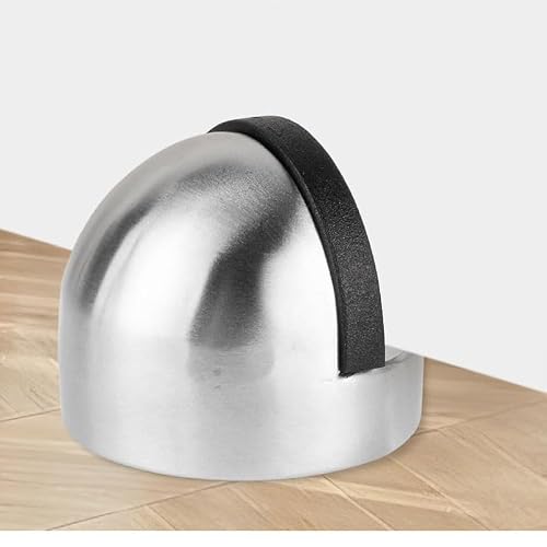Stainless Steel Door Stop Without Drilling Raised Top Rubber