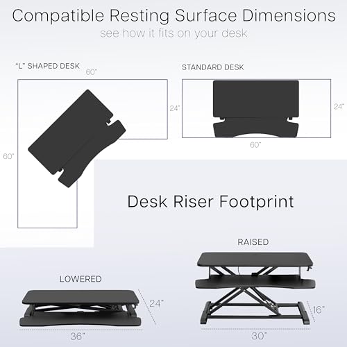 VIVO Black 36 in Standing Desk Converter, DESK-V036KB