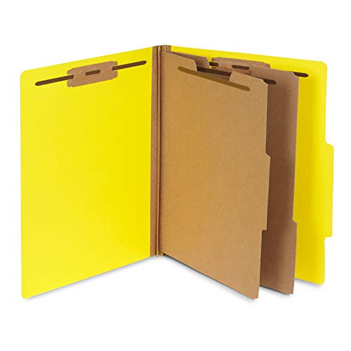 Blue Summit Supplies 10 Classification Folders, 2 Divider, Yellow