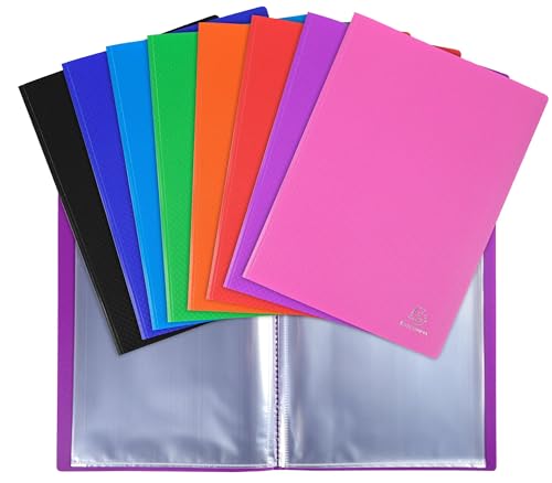 Exacompta - Ref 8840E - Opak PP Display Book - 240 x 320mm in Size, Suitable for A4 Documents, Polypropylene Flexible Cover, 40 Pockets, 80 Viewing Pages - Random Colour