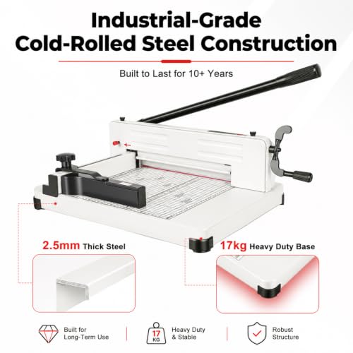 Heavy Duty Paper Cutter A4-12'', Guillotine Paper Cutter