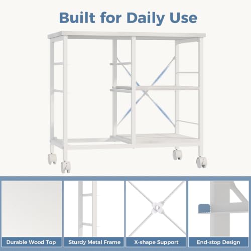 DUMOS 3 Drawer Mobile File Cabinet, Rolling Printer Stand with Storage