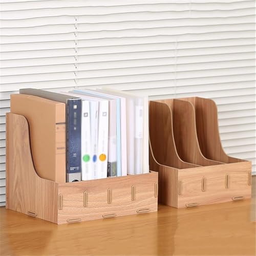 File Rack File Racks Desk Organizers Holders, and Bookends - Perfect for Office Storage and Tidying Letter Trays(Brown)