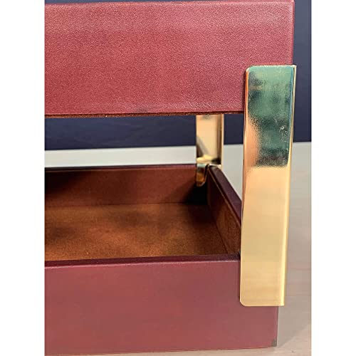 Dacasso Mocha Leather Double Letter Tray (A3020)