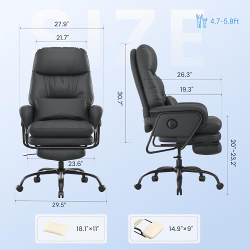 FLEXISPOT Cooling Ergonomic Office Chair with Footrest, Black, HC4 Cool