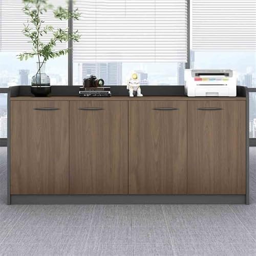 YXIANG56Q Filing Cabinet Three Doors Three Drawers Office Storage Low Cabinet File Wooden with Handle Storage Data Storage Cabinet(Brown)
