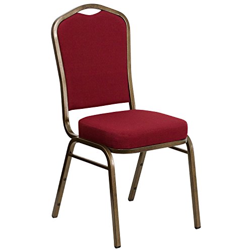 Flash Furniture Hercules Crown Back Stackable Banquet Chair, Burgundy