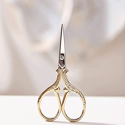 DSWMY Craft Scissors, Craft Scissors Pack Antique Vintage Style Cutting Tool for Embroidery Cross Stitch Sewing and Office Use Rose Gold Small