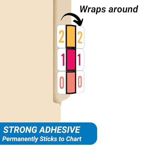 Doctor Stuff - File Folder Labels, Complete Set of Numbers 0-9, Tab Products 1282 Match - A1282 Series Chart Stickers, 1" x 1-1/4", 1 Each of 10 Rolls, 500/Roll