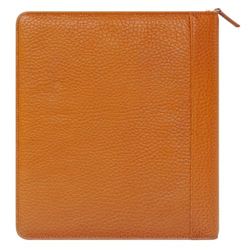 FranklinCovey - Alex Ring-Bound Binder for FranklinCovey Planners | Leather with Zipper Closure (Monarch, Saddle)