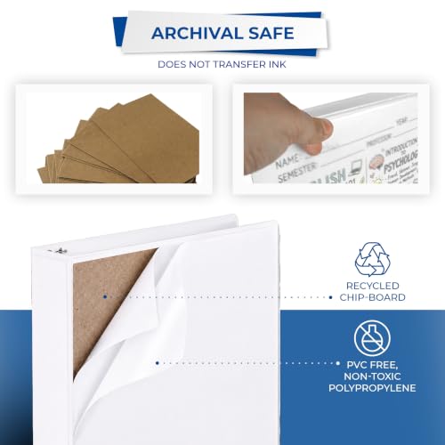 Samsill 1.5 Inch 3 Ring Binders, Economy Round Ring, Clear View Cover, 325 Sheet Capacity - for School, Home, Office - White, 12 Pack