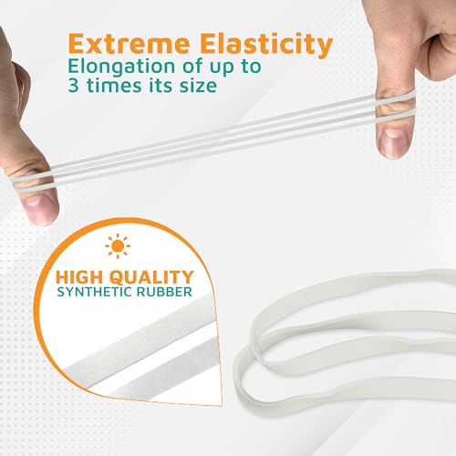 PlasticMill Rubber Bands Size 33, Office Supplies, White, 1,000-Pack
