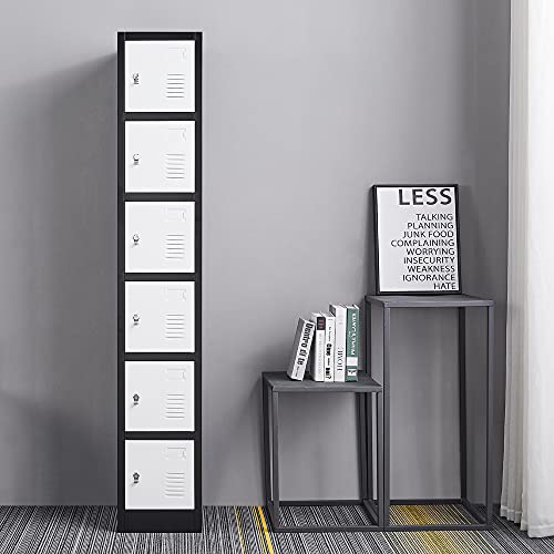 iCHENGGD Metal 6 Door Tall Employee Storage Locker With Combination Lock - Office Storage Cabinet for Home, Gym, School