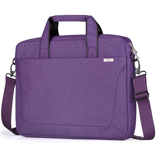 BAFFINA 17 17.3 Inch Laptop Shoulder Bag for Men Women,Waterproof Computer Carrying Case Messenger Bag with Strap for 17-18" HP Dell,Laptop Briefcase for Office business Travel College School,Purple