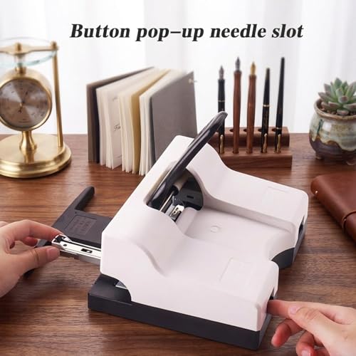 GJOPU Double Head Heavy Duty Stapler, Multi-Function Double Book Binding Machine with 50 Sheet Capacity, Feeding Depth 2-15MM, 24/6 23/8 Needles, for Factory, Office, Home
