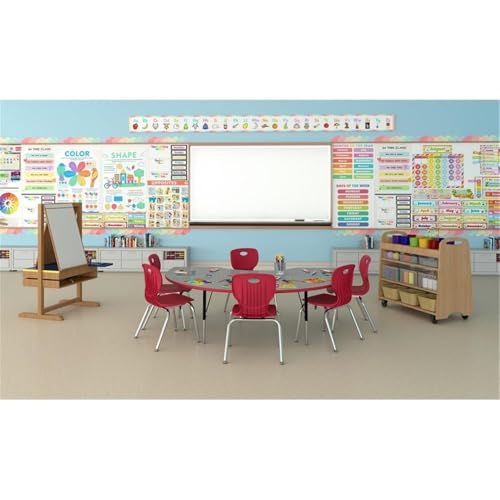Correll CSC 18" Classic Metal/Plastic Stacking Student Chair - Red (Set of 4)