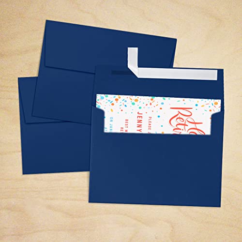 LUXPaper A7 Invitation Envelopes | Peel & Press | 5 1/4" x 7 1/4" | Navy Blue | 80lb. Text | 500 Qty