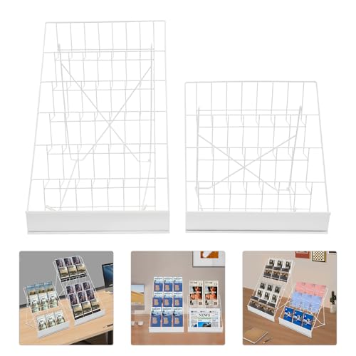 Book Display Rack 2-Piece Set Freestanding Iron Storage 4 and 6 Tier