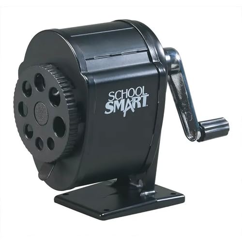 School Smart Manual Classroom Pencil Sharpener, Multi-Hole Design, Black (Case Of 2)