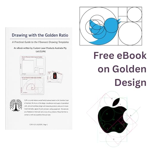 Fibonacci 6" 3-Piece Drawing Template Set, Golden Ratio Stencils