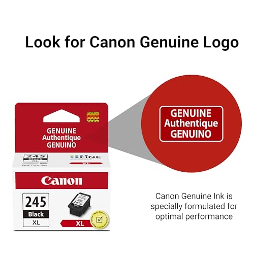 Canon PG-245 XL Genuine Black Ink Cartridge, Compatible with iP2820, MG2420/2924/2920/3020/2522/2525, MX492, TS3120/302/302a/202/202a/4520/3320