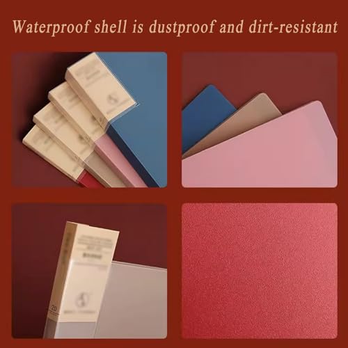 File Folder Binder, A4 Document Display Book with 60 Clear Pockets/Red(Brown)