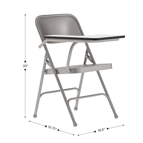 Flash Furniture Ralph Premium Steel Folding Chair with Right Handed Tablet Arm