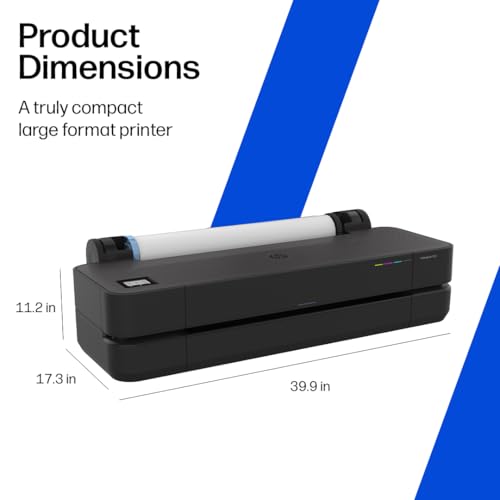 HP DesignJet T210 Large Format 24-inch Poster Printer, for Easy Poster & CAD Printing. Includes up to 1-Year of Ink (8AG32L) - New Model