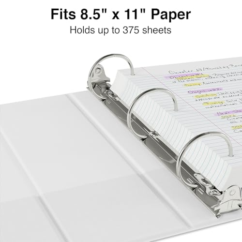 Staples Economy 2-Inch Round Ring Binder, White, 375 Sheets, 12-Pack