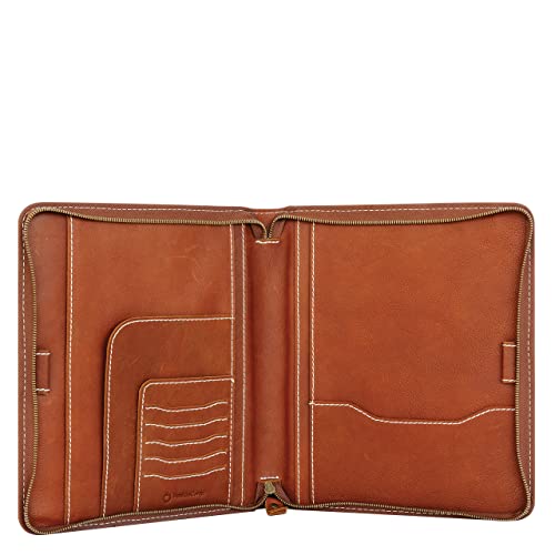 FranklinCovey - Colt Cover for Wire-Bound FranklinCovey Planners | Genuine Leather - Zipper Closure (Monarch, Rustic)
