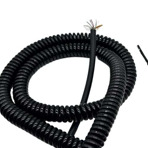 5 Meter Coiled Curly Mains Flex Multicored Cable Spring Power Cord