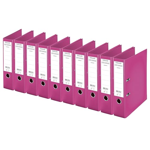 Esselte Chromos Lever Arch Files - Pack of 10 80 mm Spine Fuchsia