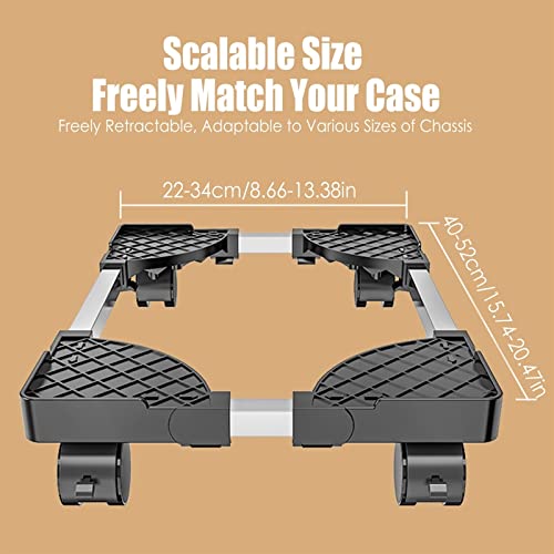 Computer Tower Stand Printer Table Mobile CPU Stand Scalable PC Tower Stand, Removable CPU Holder with 360 ° Rotation Caster Wheels, PC Holder Fit Most Sizes of Chassis CPU Stand Cart Computer Stand f