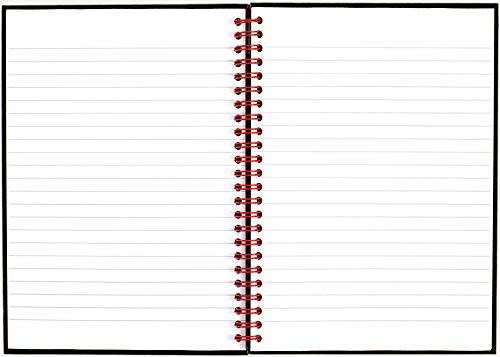 Black n' Red Twin Spiral Hardcover Notebook, Medium, Black/Red, 70 Ruled Sheets, Pack of 6 (L67000)