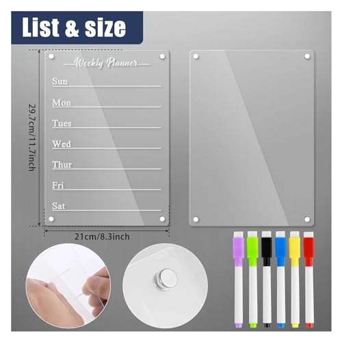 Magnetic Acrylic Calendar for Fridge Dry Erase Board Planning Boards