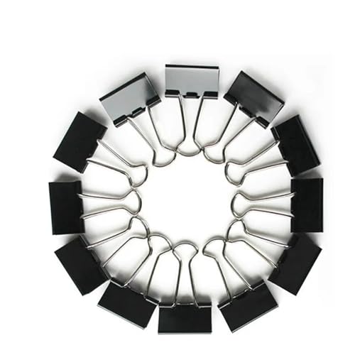BMXIAJW 100PCS/lot Paper Binder Clips 41/32/25/19/15mm Foldback Metal Black Grip Clamps Office School Stationery Paper Document(25mm)