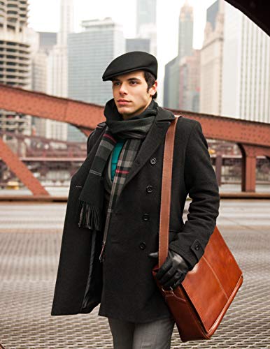 Siamod, VERNAZZA, SAN Francesco, Napa Cashmere Leather, 13" Leather Messenger Bag, Black (45355)