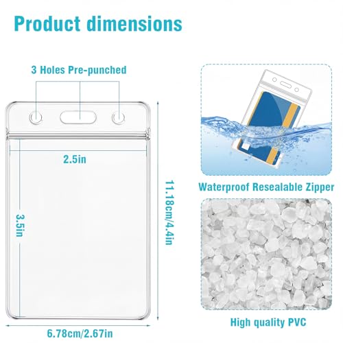 1000 Pack Extra Thick Name Badge Holder Resealable Double-Sided Windows ID Badge Holder 2.5X 3.5in for Office Driver's Licenses & Passes
