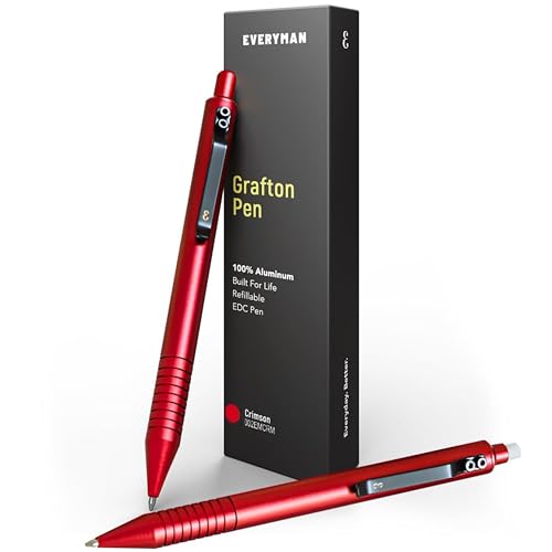 Everyman Crimson Grafton Pen and Pencil Set | Premium EDC Metal Gel Ink Pen + Mechanical Pencil | Refillable Executive Writing Tools for Office, Business, Men’s Gift & Daily Use
