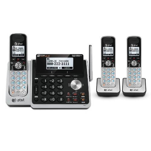 AT&T TL88102 + (2) TL88002 3 Handset Cordless Phone (2 Line) DECT 6.0…