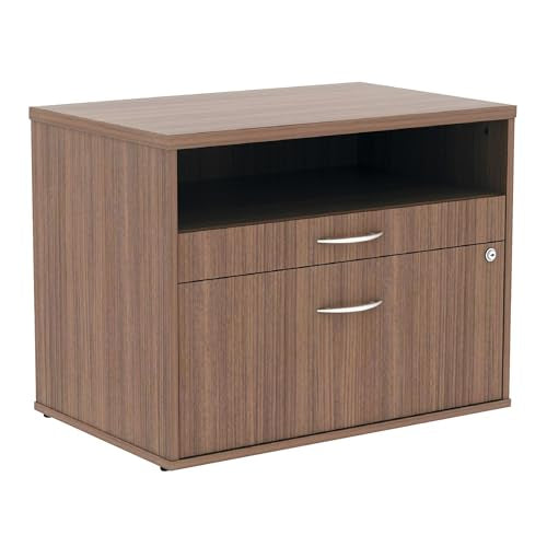 Alera Alera Open Office Desk Series Low File Cabinet Credenza, 2-Drawer: Pencil/File, Legal/Letter, 1 Shelf,Walnut,29.5x19.13x22.88