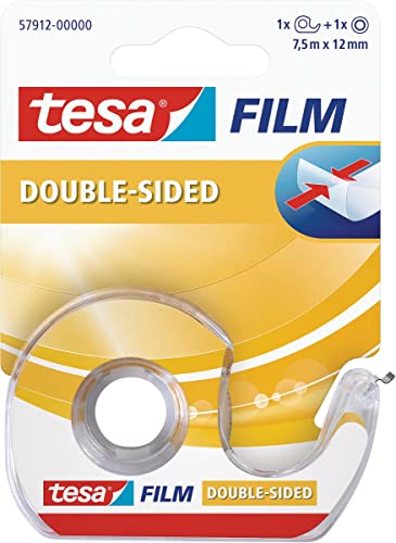 Tesa Double-Sided Adhesive Photo Film Tape in Dispenser 12 mm x 7.5 m Pack of 10