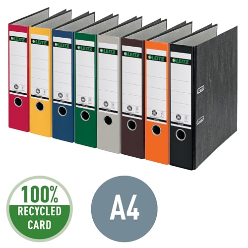Leitz 10801095 Standard Lever Arch File 80mm Spine A4 Black Ref 1080-95 [Pack of 10]
