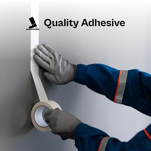 PSBM White General Purpose Masking Tape, 16 Rolls, 4.3 Mil Thick, 2.83 Inch Wide, 60 Yards Per Roll, Total 960 Yards, for Painting, Crafting, School Stationery, Arts & Home Use