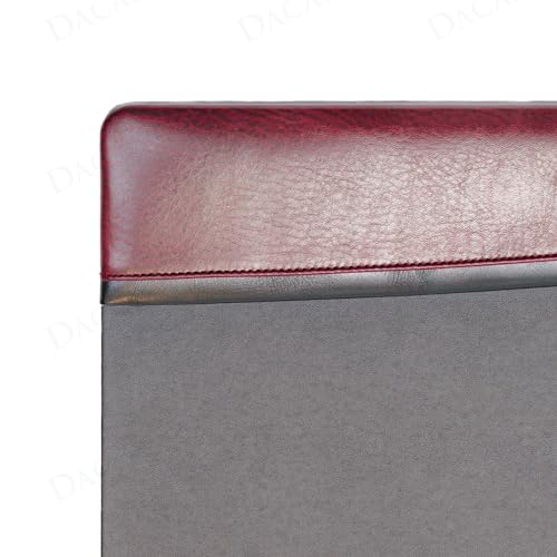 Dacasso 34" x 20" Burgundy with Black Trim Leather Desk Pad w/Top Rail - Executive Desk Surface Protector - Luxury Leather Blotter for Writing