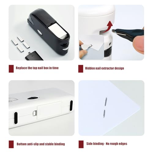 Cordless Electric Stapler for Document Management 20 Sheet Capacity USB Cable or Battery Powered for Office School Electric Stapler