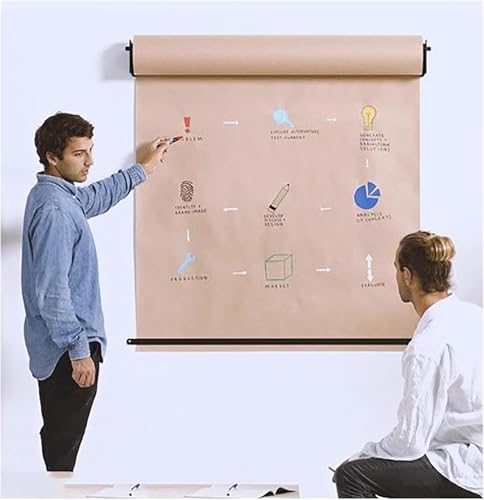 LNNW Kraft Paper Dispenser Wall Mounted Kraft Paper Dispenser Hanging Paper Roll with Cutter, Kraft Paper for Kitchen Postal Business Decorative Message Boards for Wall(30cm/12inch Wide)