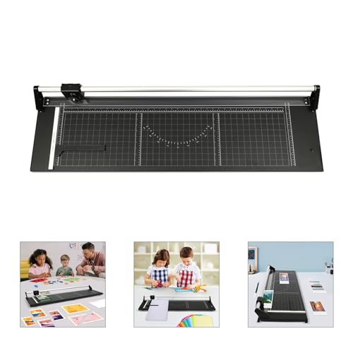 Manual Rotary Paper Cutter Office Straight Paper Trimmer Commercial Paper Craft Tool for A3, A4, and A5 Cardboard(within 1mm),Laminated sheets(within 0.4mm), Designers, Home, School 39 * 12in