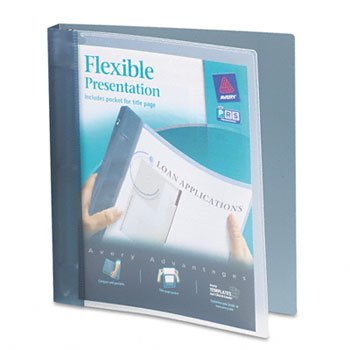 Avery Flexible Round Ring Presentation Binder BNDR,FLEXI-VIEW 1",GY 34422 (Pack of20)